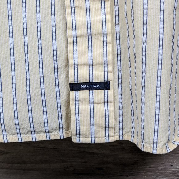 Nautica* Men's Short Sleeve Button Down Curved Hem Chest Pocket Shirt~ XXL - Picture 5 of 12